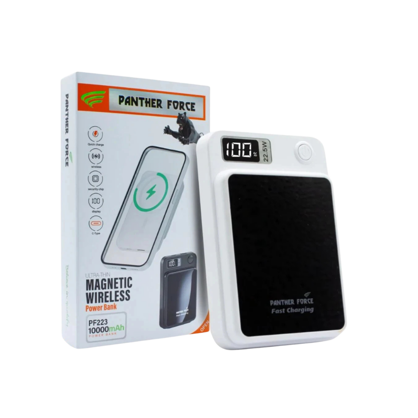 Panther Force MagSafe 1,000mAh Power Bank - PF223, Fast Wireless & Wired Charging, Ultra-Slim Portable Design